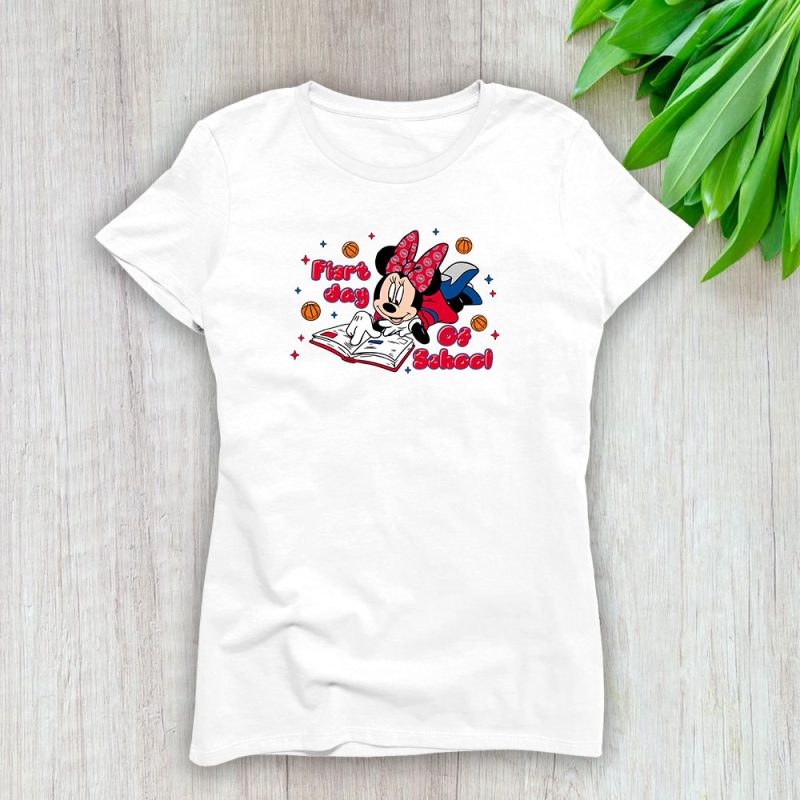 Detroit Pistons X Welcome Back To School Gift X Minnie Mouse Lady T-Shirt Women Tee LTL9368