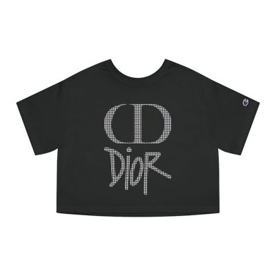 Dior Logo Luxury Diamonts Champion Lady Crop-Top T-Shirt CTB2662