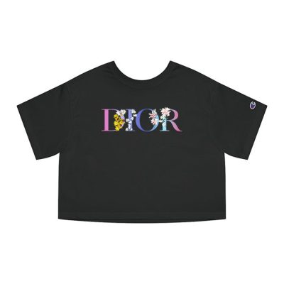 Dior Logo Luxury Flower Champion Lady Crop-Top T-Shirt CTB2665