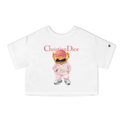 Dior Logo Luxury Teddy Bear Champion Lady Crop-Top T-Shirt CTB2671