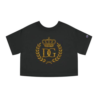 Dolce & Gabbana Crown Gold Luxury Champion Lady Crop-Top T-Shirt CTB2851