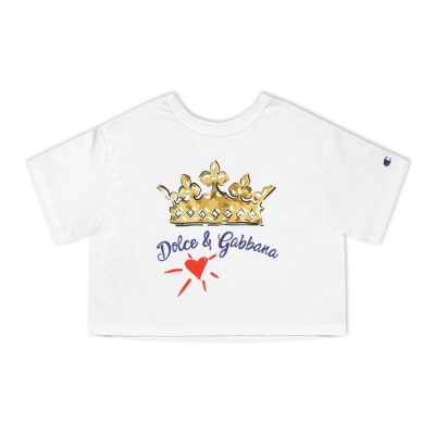 Dolce & Gabbana Crown Heart Champion Lady Crop-Top T-Shirt CTB2845