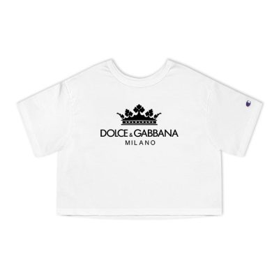 Dolce & Gabbana King Milano Logo Luxury Champion Lady Crop-Top T-Shirt CTB2818