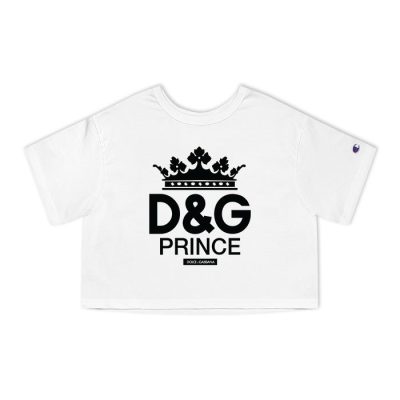 Dolce & Gabbana King Prince Logo Luxury Champion Lady Crop-Top T-Shirt CTB2815