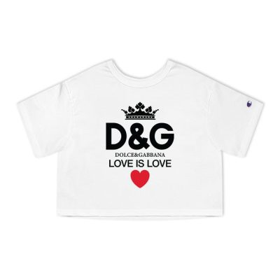 Dolce & Gabbana Love Is Love Champion Lady Crop-Top T-Shirt CTB2848