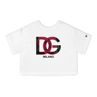 Dolce & Gabbana Milano Rose Logo Luxury Champion Lady Crop-Top T-Shirt CTB2820