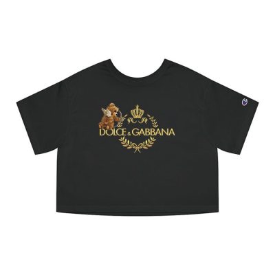 Dolce & Gabbana Teddy Bear Gold Luxury Champion Lady Crop-Top T-Shirt CTB2846