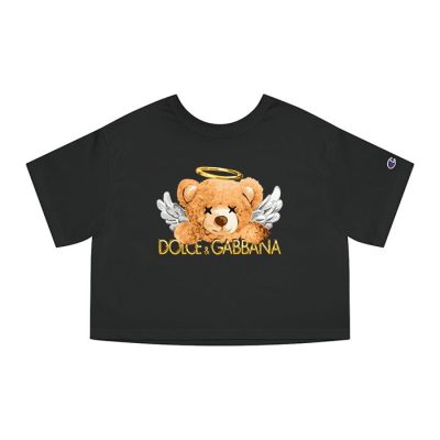 Dolce & Gabbana Teddy Bear Gold Luxury Champion Lady Crop-Top T-Shirt CTB2847