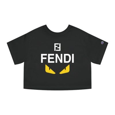 Fendi Diabolic Eyes Logo Champion Lady Crop-Top T-Shirt CTB2679