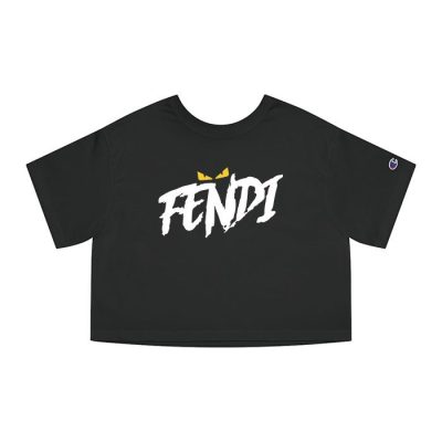 Fendi Diabolic Eyes Logo Champion Lady Crop-Top T-Shirt CTB2684