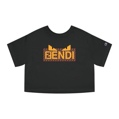 Fendi Diabolic Eyes Logo Champion Lady Crop-Top T-Shirt CTB2685