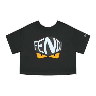 Fendi Diabolic Eyes Logo Champion Lady Crop-Top T-Shirt CTB2711