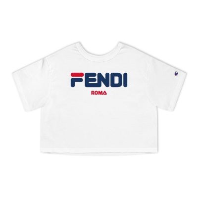 Fendi Fila Roma Logo Champion Lady Crop-Top T-Shirt CTB2680