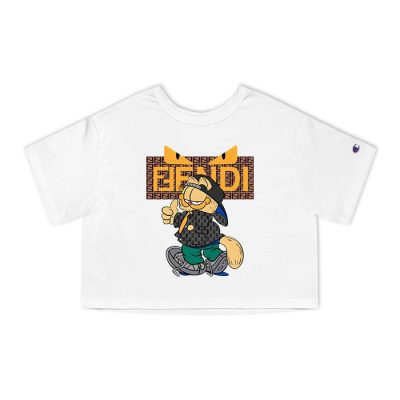 Fendi Gucci Garfield Cool Champion Lady Crop-Top T-Shirt CTB2710