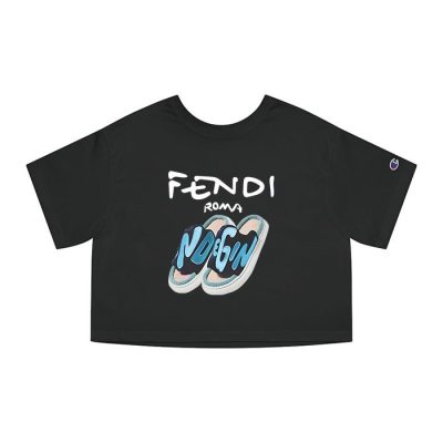 Fendi Slippers Champion Lady Crop-Top T-Shirt CTB2690