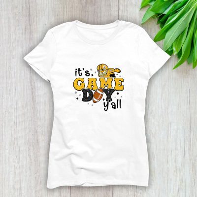 Garfield X Its Game Day Yall X Pittsburgh Steelers Team Lady T-Shirt Women Tee LTL10988