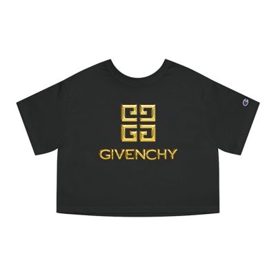 Givenchy Gold Logo Luxury Champion Lady Crop-Top T-Shirt CTB2573