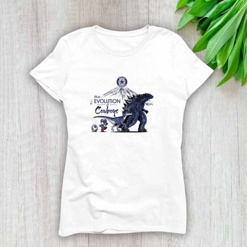 Godzilla X Dallas Cowboys Team X NFL X American Football Lady T-Shirt Women Tee LTL8968