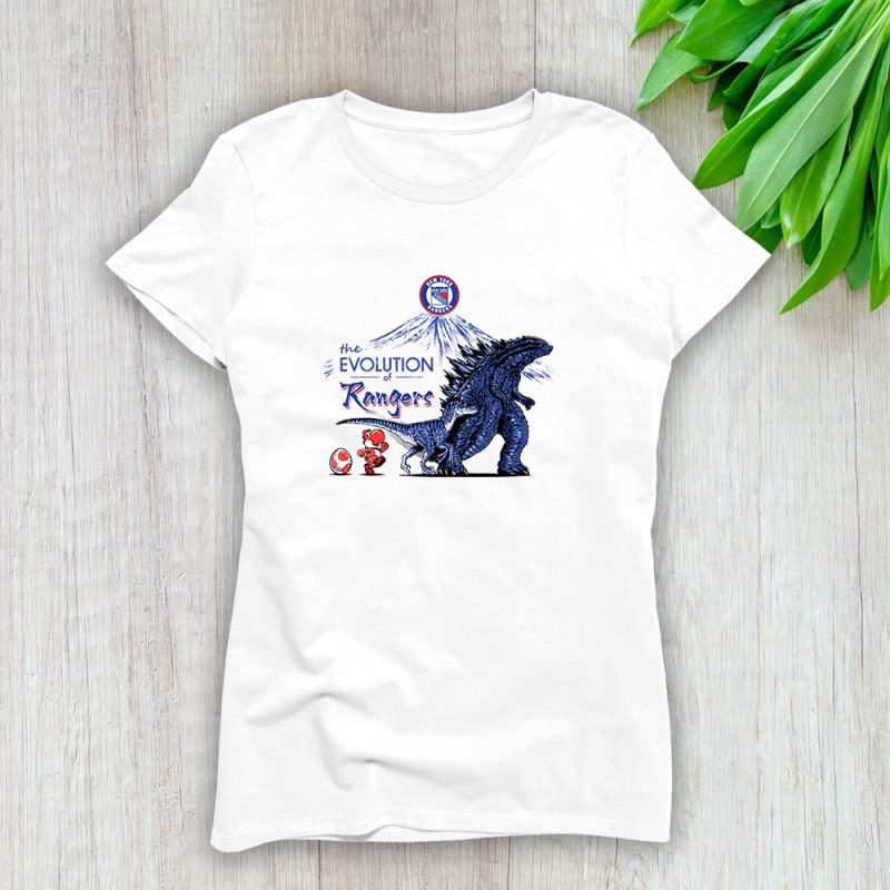 Godzilla X New York Rangers Team X NHL X Hockey Fan Lady T-Shirt Women Tee LTL8981