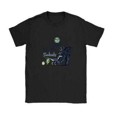 Godzilla X Seattle Seahawks Team NFL American Football Unisex T-Shirt Cotton Tee TAT8975
