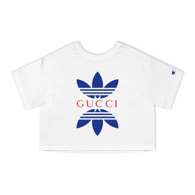 Gucci Adidas Logo Champion Lady Crop-Top T-Shirt NTB2205