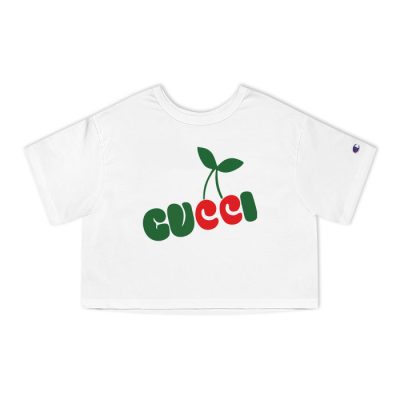 Gucci Cherry Logo Champion Lady Crop-Top T-Shirt NTB2189