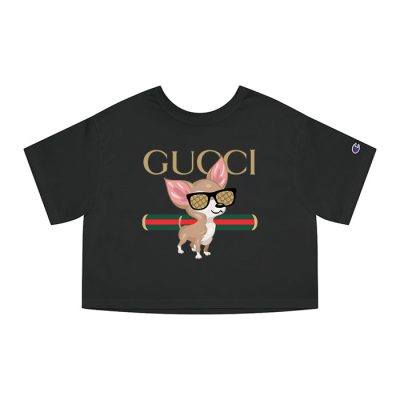 Gucci Chihuahua Champion Lady Heritage Crop-Top T-Shirt CTB066