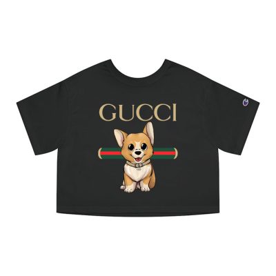 Gucci Corgi Champion Lady Heritage Crop-Top T-Shirt CTB063