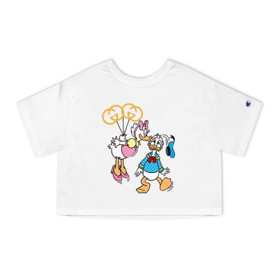 Gucci Donald Duck And Daisy Duck Champion Lady Crop-Top T-Shirt CTB2329