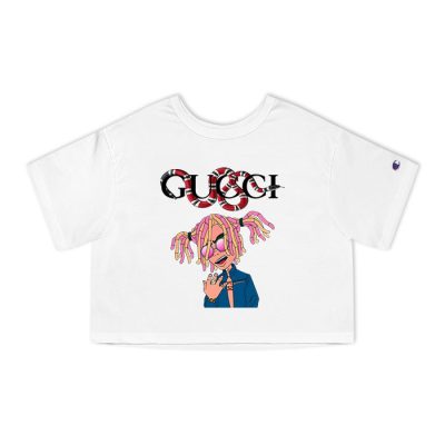 Gucci Gang Lil Pump Snake Champion Lady Crop-Top T-Shirt CTB2309