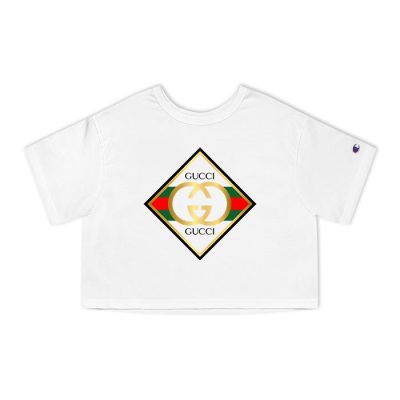 Gucci Gold Logo Champion Lady Crop-Top T-Shirt NTB2199