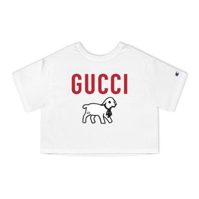 Gucci Lamb Logo Heavy Champion Lady Crop-Top T-Shirt NTB2203