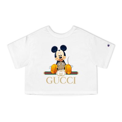 Gucci Mickey Mouse Champion Lady Heritage Crop-Top T-Shirt CTB002