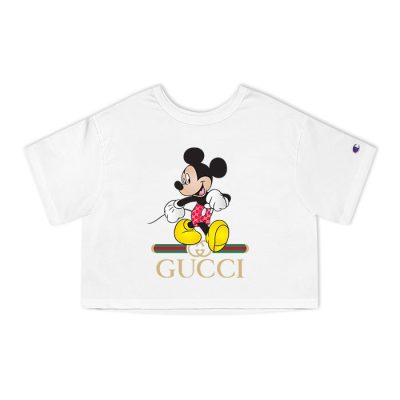Gucci Mickey Mouse Champion Lady Heritage Crop-Top T-Shirt CTB003