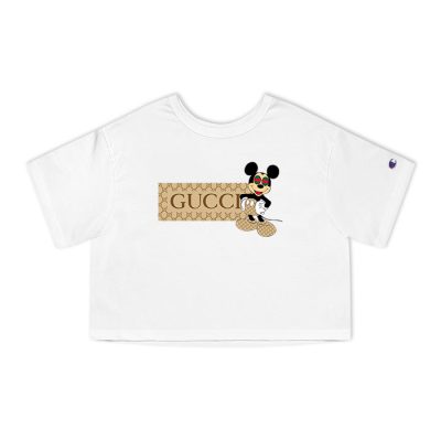 Gucci Mickey Mouse Champion Lady Heritage Crop-Top T-Shirt CTB029