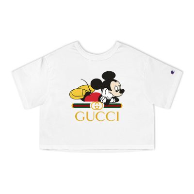 Gucci Mickey Mouse Champion Lady Heritage Crop-Top T-Shirt CTB031