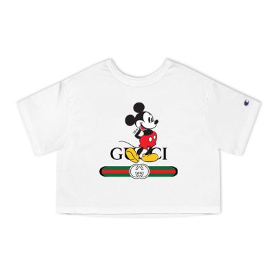 Gucci Mickey Mouse Champion Lady Heritage Crop-Top T-Shirt CTB032