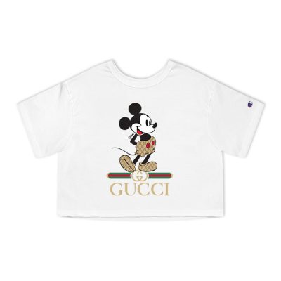 Gucci Mickey Mouse Champion Lady Heritage Crop-Top T-Shirt CTB033