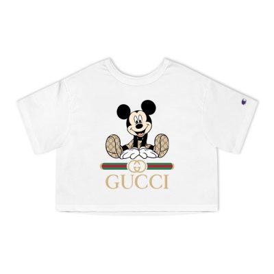 Gucci Mickey Mouse Champion Lady Heritage Crop-Top T-Shirt CTB034