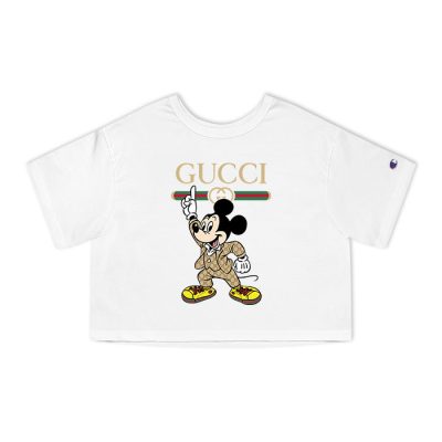 Gucci Mickey Mouse Champion Lady Heritage Crop-Top T-Shirt CTB035