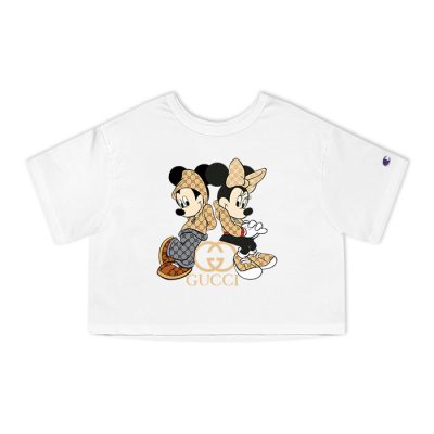 Gucci Mickey Mouse Champion Lady Heritage Crop-Top T-Shirt CTB036