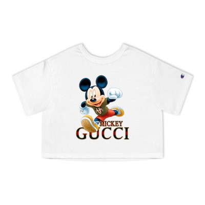 Gucci Mickey Mouse Champion Lady Heritage Crop-Top T-Shirt CTB038