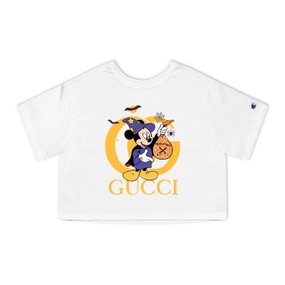 Gucci Mickey Mouse Halloween Champion Lady Crop-Top T-Shirt NTB2166