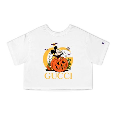 Gucci Mickey Mouse Halloween Champion Lady Heritage Crop-Top T-Shirt CTB013