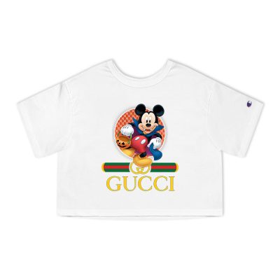 Gucci Mickey Mouse Halloween Champion Lady Heritage Crop-Top T-Shirt CTB021