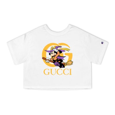 Gucci Mickey Mouse Halloween Champion Lady Heritage Crop-Top T-Shirt CTB023