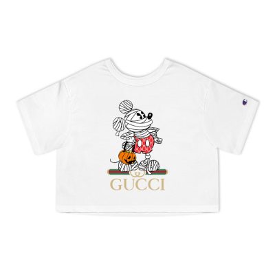 Gucci Mickey Mouse Halloween Champion Lady Heritage Crop-Top T-Shirt CTB024