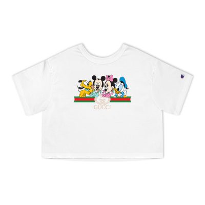 Gucci Mickey Mouse Kid And Friend Champion Lady Heritage Crop-Top T-Shirt CTB010