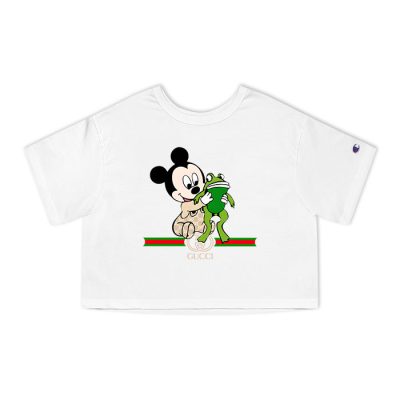 Gucci Mickey Mouse Kid And Frog Champion Lady Heritage Crop-Top T-Shirt CTB008