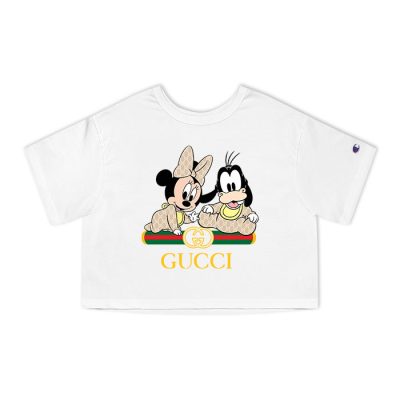 Gucci Minnie Mouse And Goofy Kid Champion Lady Crop-Top T-Shirt CTB2338